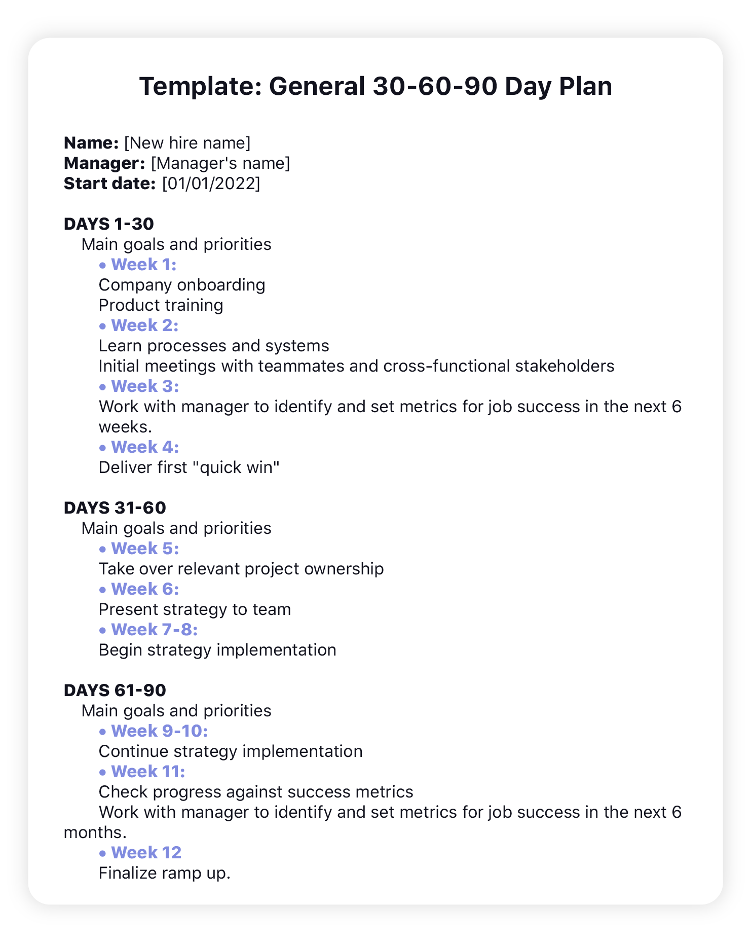 Modelos Multifuncionais de 30-60-90 Dias da GetGuru